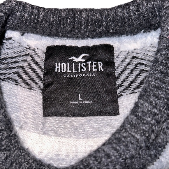 Men’s- Hollister- Mandala Grey/Black Crew Sweater- Sz Lg- NWOT - Picture 2 of 3
